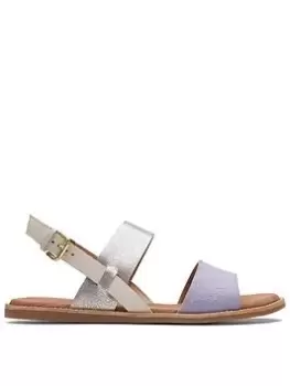 Image of Clarks Karsea Strap Flat Sandals - Lilac Combi, Purple, Size 5, Women