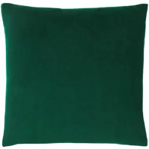Image of Furn Kobe Soft Faux Velvet Cushion Cover, Emerald, 50 x 50 Cm