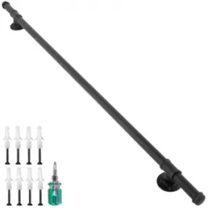 Image of VEVOR Stair Handrail 5ft Length Stair Rail Steel Pipe Modern Handrails for Stairs Black Stairway Railing 200lbs Capacity Staircase Railings Indoor Out