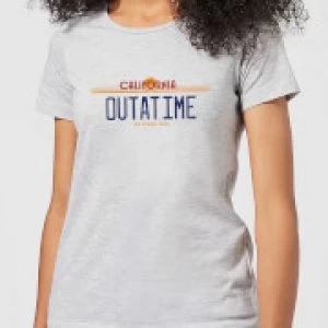 Image of Back To The Future Outatime Plate Womens T-Shirt - Grey - M