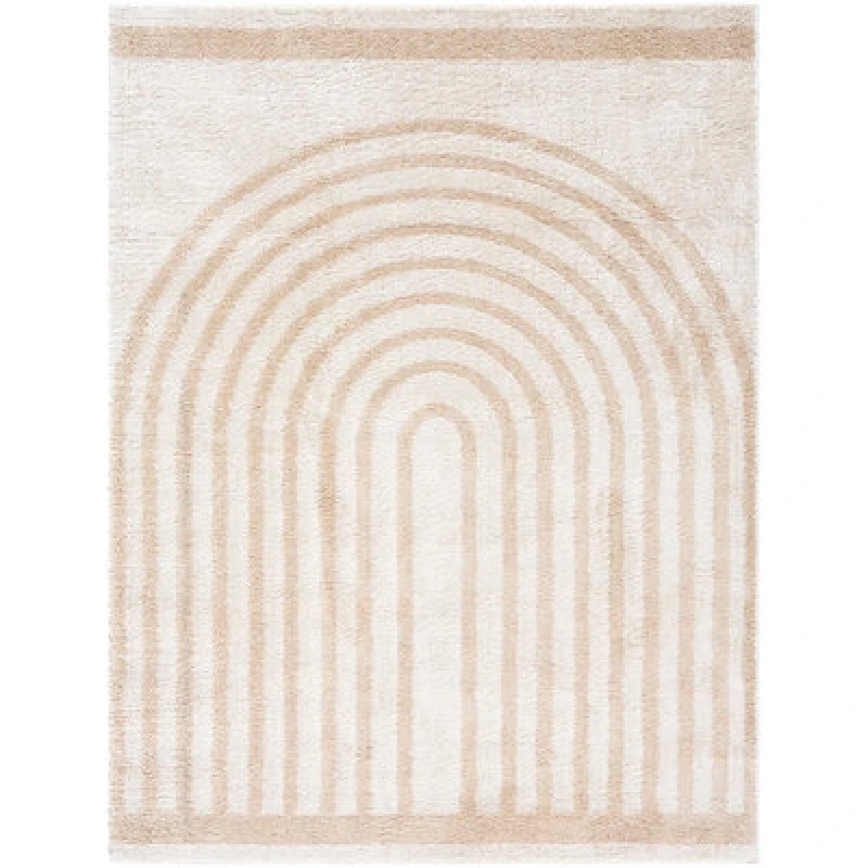 Image of Livabliss Fossay Shag-Washable Beige Brown Green Grey Modern High Pile Living Rug Size: 160cm x 215cm Beige Unisex 160cm x 215 cm