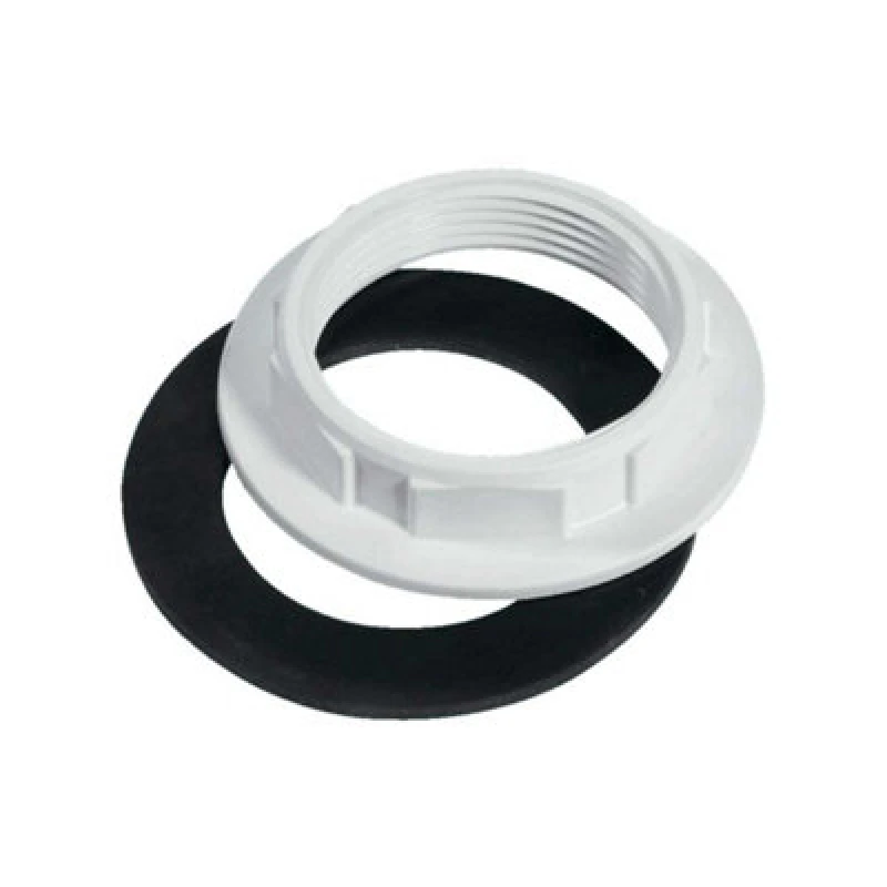 Image of McAlpine BN2 White Plastic Backnut with Rubber Washer 1.5" BSP White