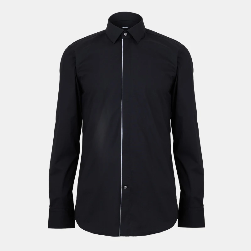 Image of Boss Mens Long Sleeve Shirt Black male 15 inch