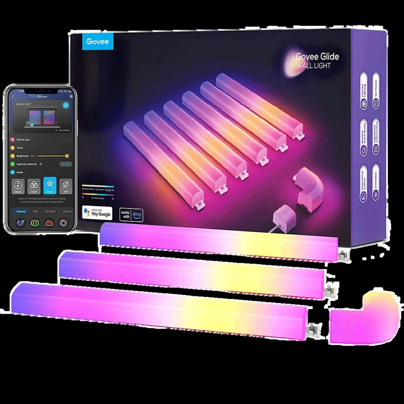 Image of GOVEE Glide RGBIC Wall Light (6+1) - White White One Size