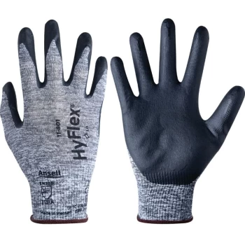 Image of 11-801 Hyflex Palm-side Coated Grey/Black Gloves - Size 6 - Ansell