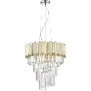 Image of Gladius Pendant Ceiling Light, Gold, 6x E27