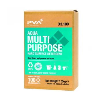 Image of PVA Hard Surface Cleaner Sachets Aqua Pack of 100 PVAA3-100