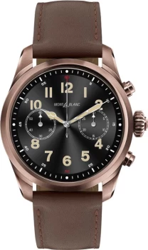 Image of Mont Blanc - Mont Blanc Summit 2 Stainless Steel Brown And Leather - Smartwatches - Brown