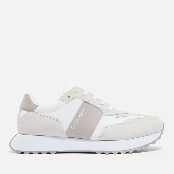 Image of Calvin Klein Mens Nubuck Running-Style Trainers - UK 7 White Trainers male HM0HM00497 7