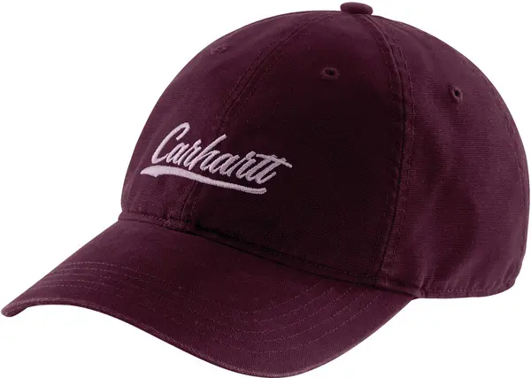 Image of Carhartt Canvas Script Graphic Ladies Cap, purple for Women