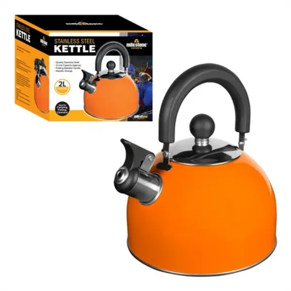 Image of Milestone 2L Stainless Steel Kettle - Orange 24860