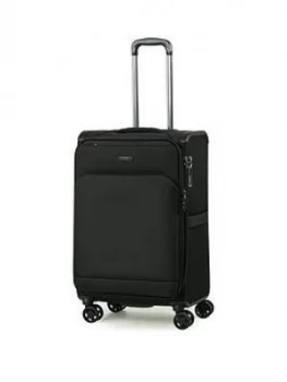 Image of Rock Luggage Georgia Medium 8 Wheel Black Suitcase