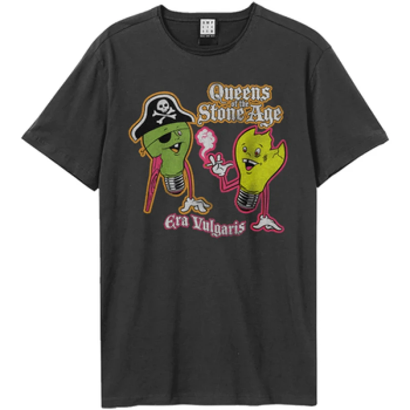 Image of Amplified Amplified Men Era Vulgaris Queens Of The Stone Age T-Shirt in Charcoal Size: X-Small Charcoal XS Male 5063693955885