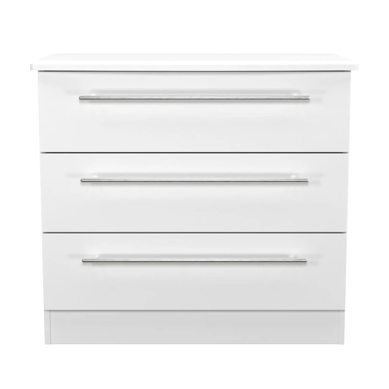 Image of Ready Assembled 2 U Carlton 3 Drawer Chest (Ready Assembled) in White Size: Medium White Unisex Medium
