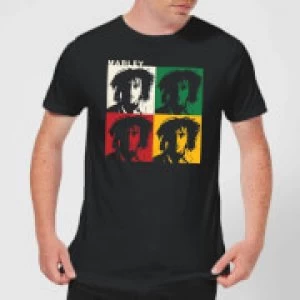Image of Bob Marley Faces Mens T-Shirt - Black