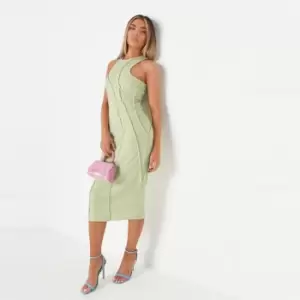 Image of Missguided Petite Racer Back Midi Dress - Green