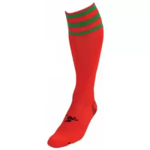 Image of Precision Unisex Adult Pro Football Socks (7 UK-11 UK) (Red/Green)