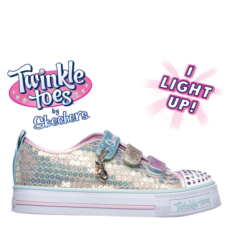 Image of Skechers Twinkle Toes Mermaid Magic Infants Trainers Gold/Multi female C13 (32)