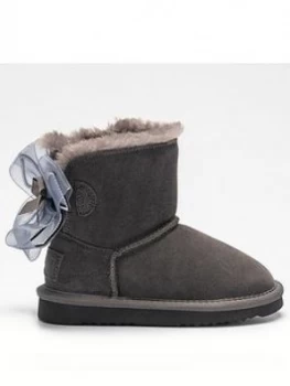 Image of Lelli Kelly Talulla Bow Ankle Boots - Grey, Size 8 Younger