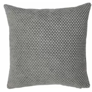 Image of Silver Geometric Cushion Cover - Grey - Homescapes