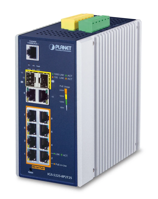 Image of PLANET IGS-5225-8P2T2S network switch Managed L2+ Gigabit Ethernet (10