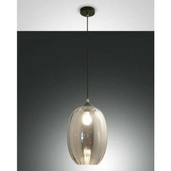 Image of Fabas Luce Lighting - Fabas Luce Infinity Dome Pendant Ceiling Lights Transparent Grey Glass, E27