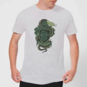 Image of Harry Potter Slytherin Drawn Crest Mens T-Shirt - Grey - M