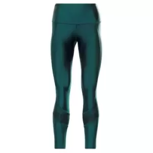 Image of Reebok Shiny Yoga Pose Scribble High-Rise Leggings Womens - Green