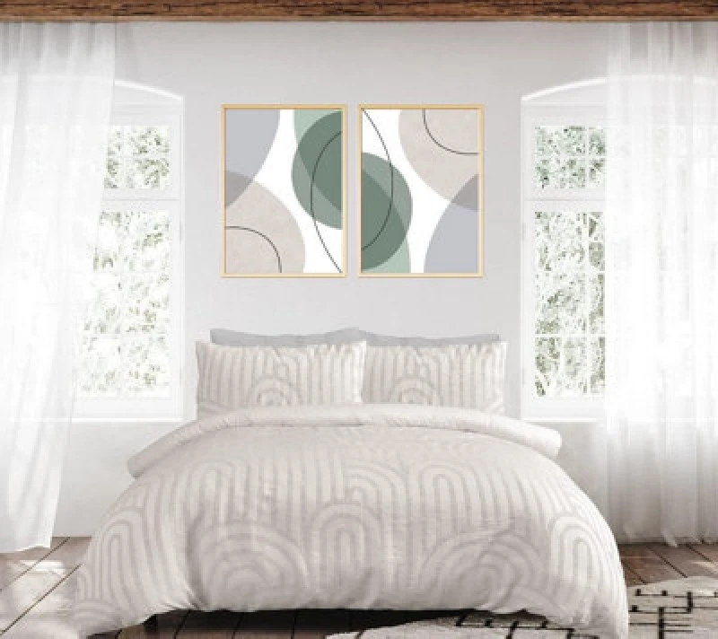 Image of Smart Living Smart Living Luxury Hotel Quality Reversible Tufted Arch Duvet Cover with Pillowcases in Camel Size: Single Camel Single Unisex 5056242