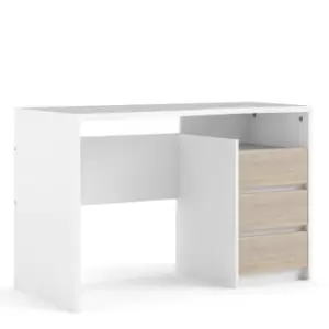 Image of Function Plus Desk 3 Drawers White Oak Effect Structure