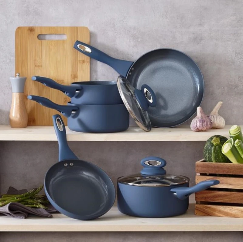 Image of Cermalon 5 Piece Cookware Set Dark Blue