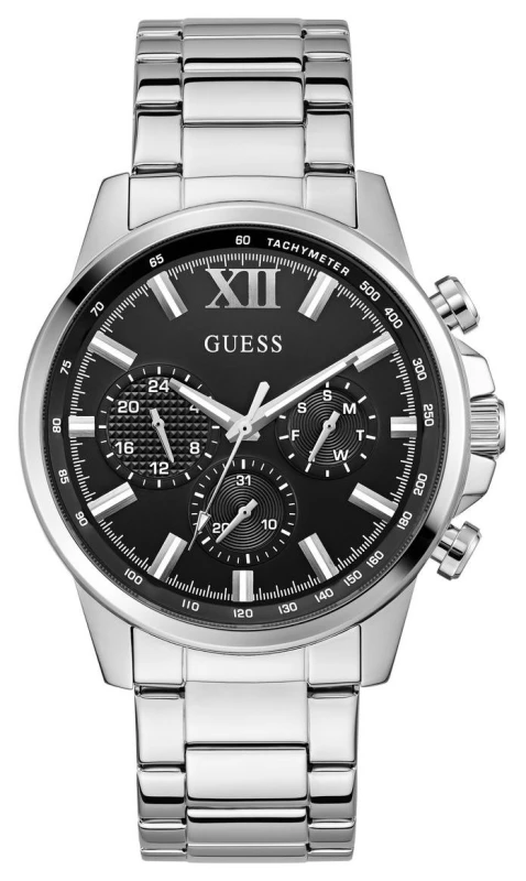 Image of Guess GW0900G1 WALKER Multifunction (44mm) Black Sunray Dial Watch