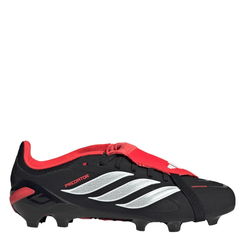 Image of adidas Predator Elite Fold Over Tongue Firm Ground Football Boots Juniors Black/Red unisex 3 (35.5)