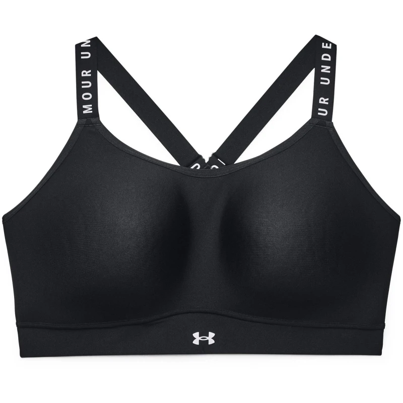 Image of Under Armour Ua Infinity Mid Covered& Medium Impact Sports Bra Womens Black female 24 (5XL)