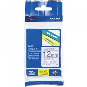 Image of Labelling tape (pastel) Brother TZe, TZ TZe-MQF31 Tape colour: Pastel lilac Font colour:Black 12mm 4 m