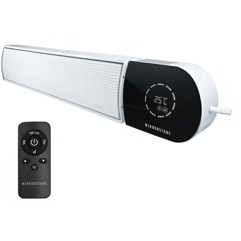 Image of Mirrorstone 1.8Kw Ionis WiFi Remote Controllable Infrared Bar Heater - Finish: White ION-18WW