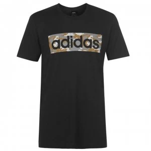 Image of adidas Linear Camo Mens T-Shirt - Blk/Khaki/Grey