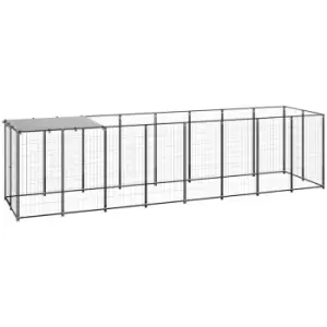 Image of Vidaxl - Dog Kennel Black 4.84 m² Steel Black