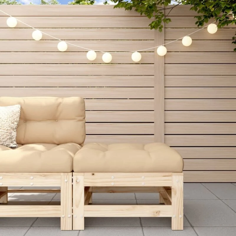 Image of VIDAXL Garden Footstool with Cushion Solid Wood Pine Vidaxl 8720845802707