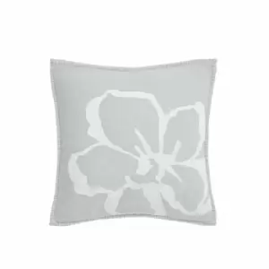 Image of Ted Baker Magnolia Embroidered Cushion 50cm x 50cm, Silver