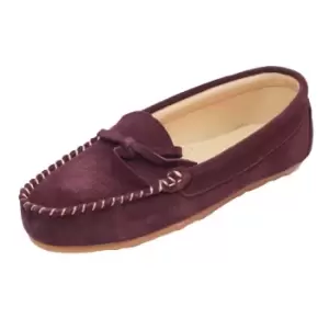 Image of Eastern Counties Leather Womens/Ladies Suede Moccasins (5 UK) (Plum)