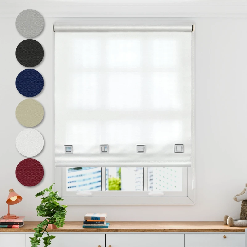 Image of Emma Barclay Square Eyelet Roller Blind White unisex 120x165cm