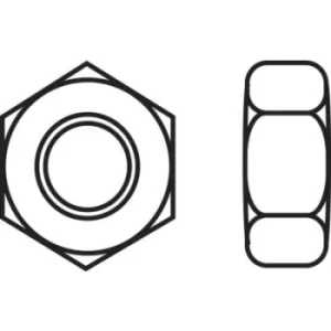 Image of TOOLCRAFT 88 80 21 Hexagonal nuts M1 DIN 934 Steel zinc plated 20 pc(s)