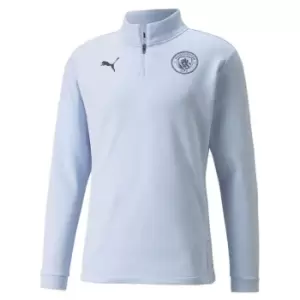 Image of Puma MCFC Pre Match quarter Top Unisex Adults - Blue