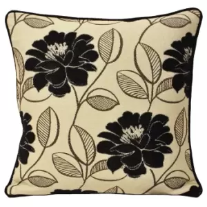 Image of Riva Home Mayflower Cushion Cover (55x55cm) (Black)