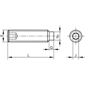 Image of M5X20 Skt Set Screw - Dog Point (GR-45H) (14.9)