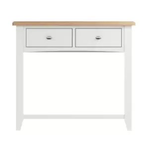 Image of Kettle Interiors Two Tone Oak & White Console Table With Low Shelf