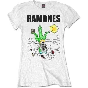 Image of Ramones - Loco Live Womens Small T-Shirt - White