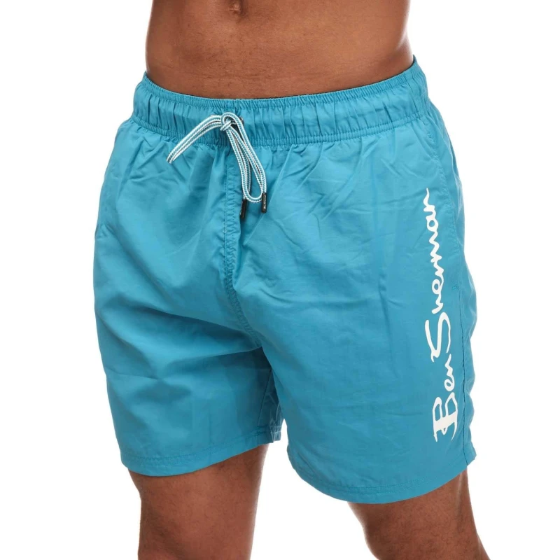 Image of Ben Sherman Boulders Beach Swim Shorts - Blue Blue S