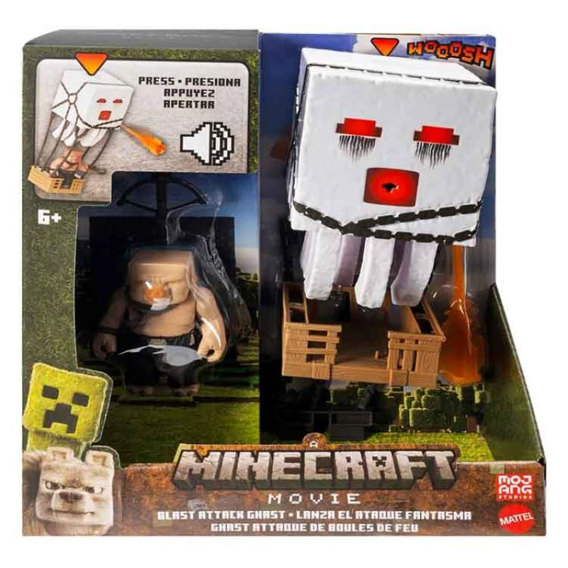 Image of Minecraft Blast Attack Ghast Action Figure Set With Lights, Sounds & More Inspired By The Movie One Colour WDXDA Unisex